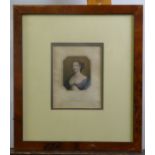 AFTER SIR PETR LELY SET OF THREE NINETEENTH CENTURY COLOURED BOOKPLATE ENGRAVINGS Female