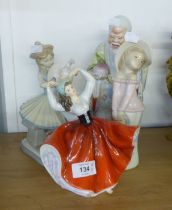 ROYAL DOULTON; FIGURE GROUP 'KAREN' HN 2388 OF A DANCING GYPSY, A MODEL OF SHOULAO (GOD OF