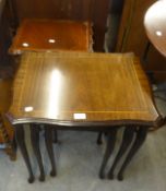 TWO MAHOGANY NESTS OF COFFEE TABLES