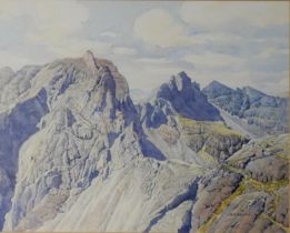 G S PRENTICE (TWENTIETH/ TWENTY FIRST CENTURY) WATERCOLOUR ‘The Cullin from Sgurr Mhic Coinnica’