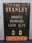 SIGNAGE: Large Lancashire Public House sign for The Stanley, Award Winning Cask Ales', 'Moorhouse'