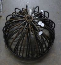 FIVE LARGE CIRCULAR METAL HANGING BASKETS (5)