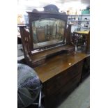 LATE VICTORIAN RED WALNUT DRESSING CHEST, TWO SHORT OVER TWO LONG DRAWERS