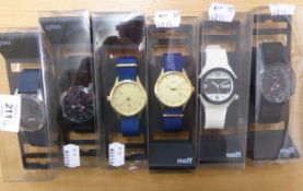 SIX NEFF FASHION WATCHES [6]