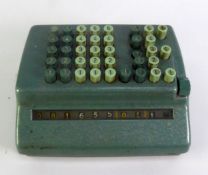 SUMLOCK LTD., PLUS, PATENT BELL PUNCH CO. LTD. PUSH BUTTON ADDING MACHINE, made in GB, in green