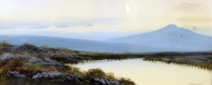 FREDERICKS (LATE 19TH/EARL 20TH CENTURY GOUACHE DRAWINGS MOORLAND SCENE AND POND IN THE