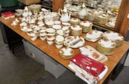 A SUBSTANTIAL COLLECTION OF ROYAL ALBERT 'OLD COUNTRY ROSES' TO INCLUDE; TEAPOT, COFFEE POT, 1980