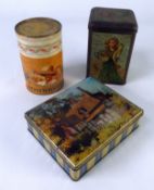 VINTAGE CIGAR TIN for 50 Sombreros de luxe Panatellas and two other old tins for biscuits and tea