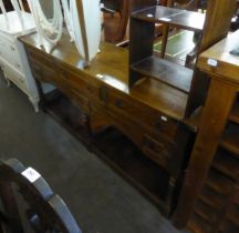 NINETEENTH CENTURY STYLE FRUITWOOD DRESSER WITH TURNED LEGS AND POT SHELF, 61 1/2" (156cm) WIDE