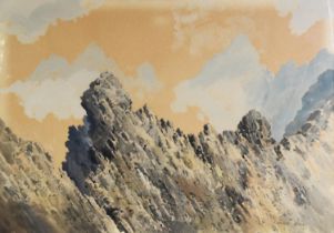 EDWIN GRIEG HALL (1929-2017) PAIR OF WATERCOLOURS Rocky Mountain ridges, one titled ‘Cuilins’ Signed