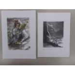 W. MERGA ARTIST’S PROOF ORIGINAL ETCHING ‘AT BAMFORD EDGE’ SIGNED AND TITLED IN PENCIL 4 ½” X 3 ½”