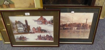 FRANK GREEN ARTIST SIGNED COLOUR PRINTS 'Albert Dock, Liverpool Signed and dated 1984 in ink lower