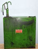AUTOMOBILIA: Castrol rectangular oil dispensing cabinet with hand-cranked pump, 36" (93 cm) H