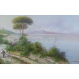 Y GIANNI (LATE NINETEENTH/EARLY TWENTIETH CENTURY) GOUACHE DRAWINGS, A PAIR Views of the Bay of
