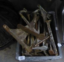 A QUANTITY OF CAST IRON WALL BRACKETS, (FOR THE CISTERNS)