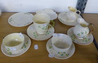 12 PIECES OF BELLEEK PORCELAIN TO INCLUDE; CUPS, SAUCERS ETC….