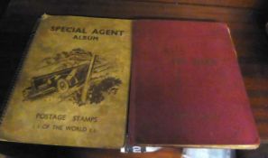 TWO JUVENILE STAMP ALBUMS, WITH ALL-WORLD STAMPS