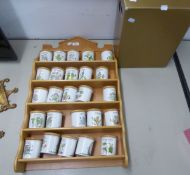 A WALL MOUNTED DISPLAY FOR PORTMEIRION SPICE JARS