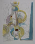 NORMAN C JAQUES (1922 - 2014) LIMITED EDITION ORIGINAL COLOURED LITHOGRAPH Still Life, abstract