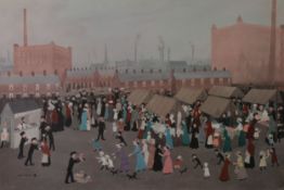 HELEN BRADLEY (1900-1979) ARTIST SIGNED LIMITED EDITION COLOUR PRINT ‘Market Day’ 18” x 27 ¼” (465.