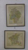 TWO TWENTIETH CENTURY BUCKLER & WEBB LITHOGRAPHED FACSIMILE MAPS OF WORCESTERSHIRE and