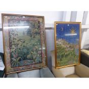 TWO LARGE MODERN HAND-MADE TAPESTRIES [2]