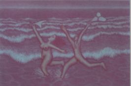TREVOR PRICE (1966) SIGNED ARTIST PROOF ETCHING IN COLOURS ‘Twilight Sea Dance’ 4 ½” x 7” (11.4cm