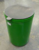 A STYLISH GREEN CRAYONNE WASTE PAPER BIN