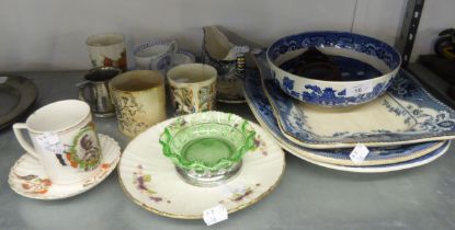 A SELECTION OF CERAMICS TO INCLUDE; A CUP AND SAUCER TO COMMEMORATE THE MARRIAGE OF EDWARD PRINCE OF