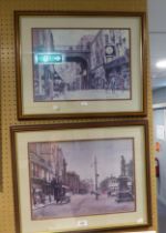 PAIR OF LIMITED EDITION GOUDY PRINTS OF UNDERBANK, STOCKPORT