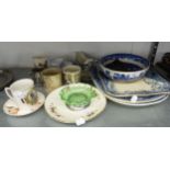 A SELECTION OF CERAMICS TO INCLUDE; A CUP AND SAUCER TO COMMEMORATE THE MARRIAGE OF EDWARD PRINCE OF