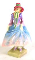 ROYAL DOULTON CHINA SMALL CRINOLINE FIGURE Pantalettes, M15, on square base, 4in (10cm) high