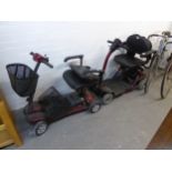 TWO BATTERY OPERATED MOBILITY SCOOTERS, FOUR WHEELED (WORKING CONDITION NOT KNOWN)