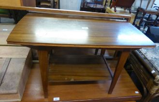 1970’S TEAK WOOD OBLONG COFFEE TABLE, WITH UNDERSHELF