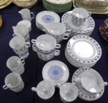 ROSENTHAL 'STUDIO-LINIE' GERMAN PORCELAIN PART DINNER SERVICE, with blue and grey snowflake