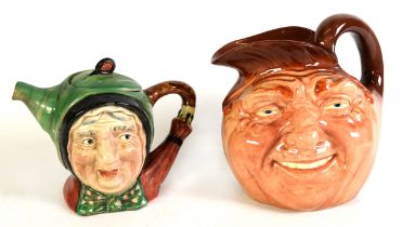 ROYAL DOULTON FACE JUG John Barleycorn Old Lad, D5327, reg. no. 7827-78 and BESWICK Sairy Gamp