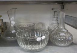 SMALL GROUP OF LEAD CRYSTAL INCLUDING DECANTERS, SALAD BOWLS AND CARAFES [QTY]