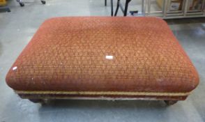 DURESTA, VERY LARGE OBLONG OTTOMAN STOOL, ON TOUPE FEET AND CASTORS (A.F.)