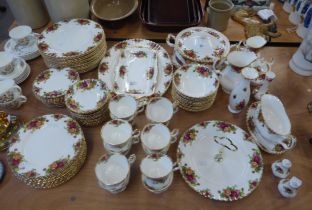 'OLD COUNTRY ROSES'; SUBSTANTIAL TEA AND DINNER SERVICE (APPROX 85 PIECES)