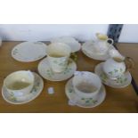 12 PIECES OF BELLEEK PORCELAIN TO INCLUDE; CUPS, SAUCERS ETC….