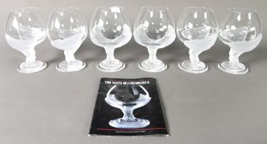 SET OF SIX 1988 FRANKLIN MINT ISSUED CRISTAL de SEVRES 'THE NAPOLEON CRYSTAL BRANDY GLASSES' with