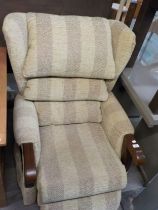 RISER/RECLINER MOBILITY ARMCHAIR, COVERED IN STRIPED FABRIC