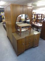 THISTLE FURNITURE 1970'S TEAK BEDROOM SUITE OF THREE PIECES, VIZ A LADY’S AND A GENT’S TWO DOOR
