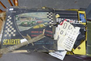TRIANG SCALEXTRIC SET, MODEL No. C-M-3, JAGUAR D. TYPE CARS, COMPLETE WITH BARRIERS, HAND