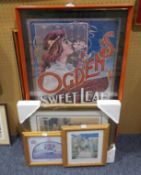 3 POSTERS ON BOARD, DIORT CYCLES AND AUTOMOBILES, OGDENS SWEET LEAF CIGARETTES AND SARAH BERNHARDT