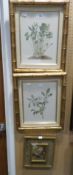 PAIR OF PRINTS FLOWERS IN BAMBOO DECORATED GILT FRAMES AND A CRYSTOLEUM, WOMEN AND CHILDREN (3)