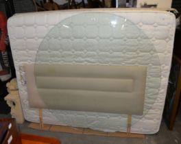 AN ELECTRONICALLY ADJUSTABLE DIVAN BED, 5’ WIDE, WITH MATCHING UPHOLSTERED HEADBOARD