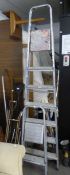 ALUMINIUM SEVEN TIER SET OF PLATFORM STEPS AND A SET OF SMALL STEPS (2)