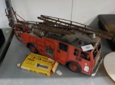 A VINTAGE TINPLATE FIRE ENGINE ETC..