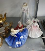 FOUR ROYAL DOULTON FIGURES TO INCLUDE; 'JUDITH' HN 2313, 'REFLECTIONS' HN 3139, 'SUNDAY BEST' HN